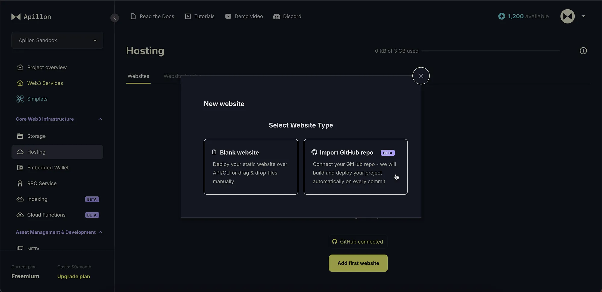 Apillon now supports GitHub deploys—launch your NFT site in fewer clicks